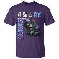 Just A Boy Who Loves Gorillas T Shirt Gorilla Lover Gift - Wonder Print Shop