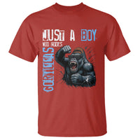 Just A Boy Who Loves Gorillas T Shirt Gorilla Lover Gift - Wonder Print Shop