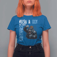 Just A Boy Who Loves Gorillas T Shirt For Women Gorilla Lover Gift - Wonder Print Shop