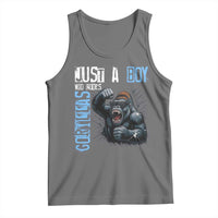 Just A Boy Who Loves Gorillas Tank Top Gorilla Lover Gift - Wonder Print Shop