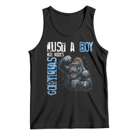 Just A Boy Who Loves Gorillas Tank Top Gorilla Lover Gift - Wonder Print Shop