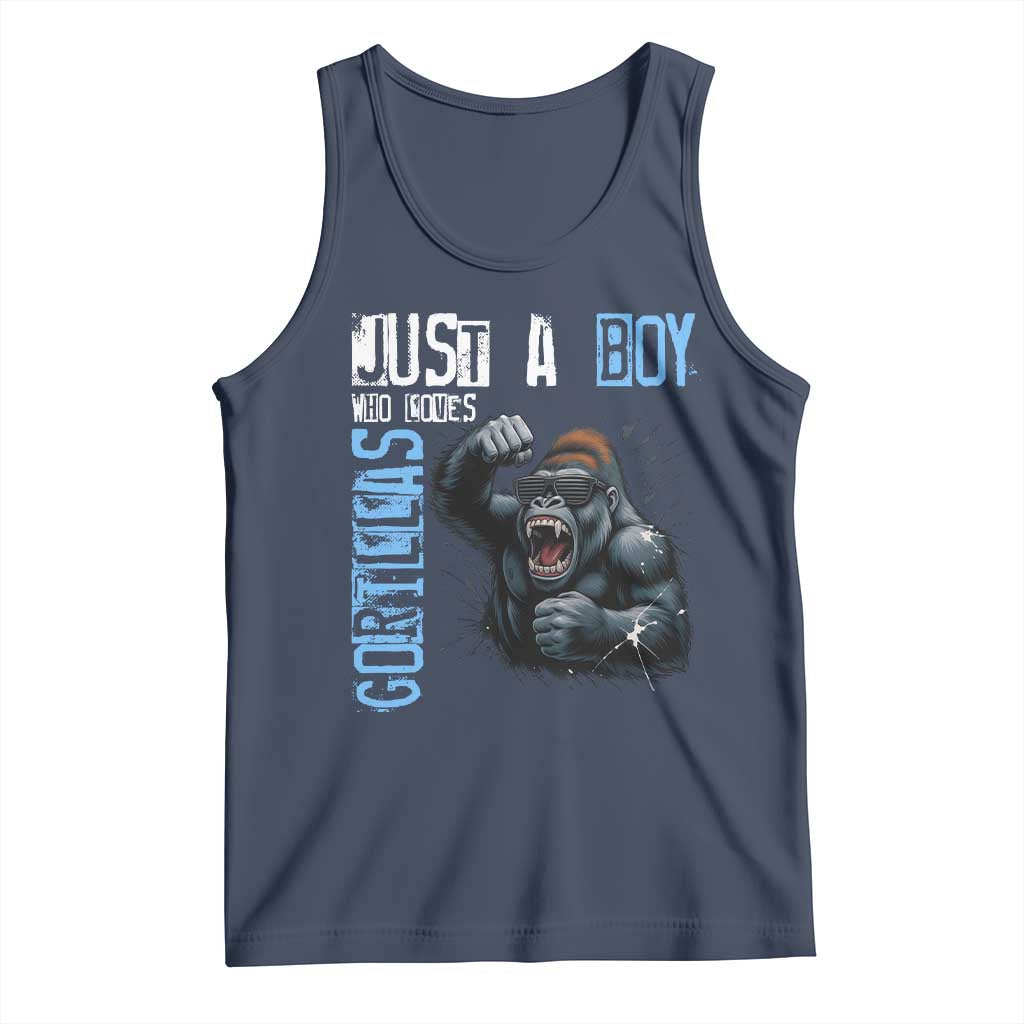 Just A Boy Who Loves Gorillas Tank Top Gorilla Lover Gift - Wonder Print Shop