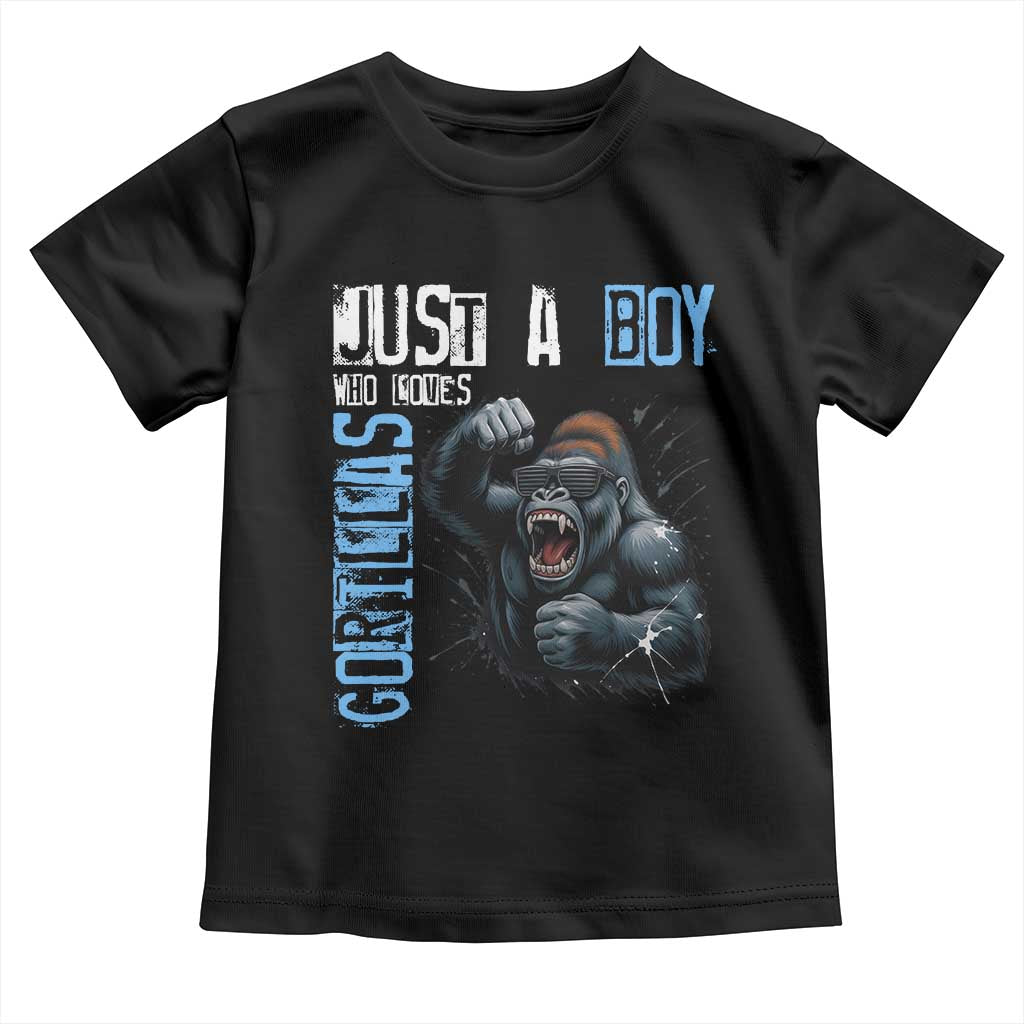 Just A Boy Who Loves Gorillas Toddler T Shirt Gorilla Lover Gift - Wonder Print Shop