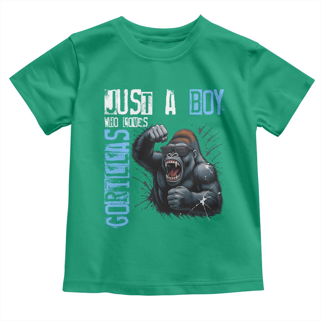 Just A Boy Who Loves Gorillas Toddler T Shirt Gorilla Lover Gift - Wonder Print Shop