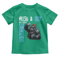 Just A Boy Who Loves Gorillas Toddler T Shirt Gorilla Lover Gift - Wonder Print Shop