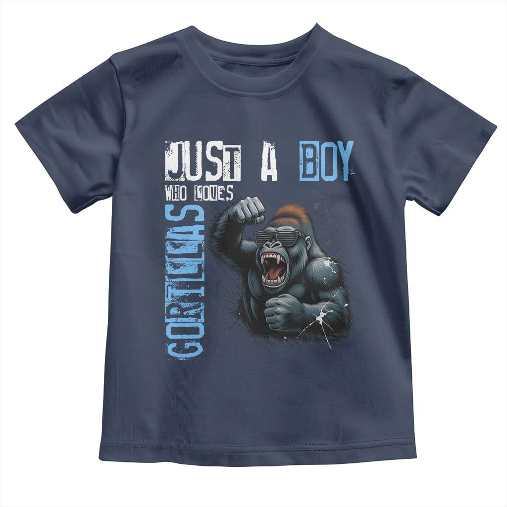 Just A Boy Who Loves Gorillas Toddler T Shirt Gorilla Lover Gift - Wonder Print Shop
