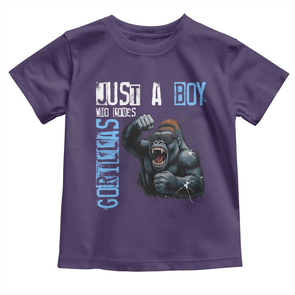 Just A Boy Who Loves Gorillas Toddler T Shirt Gorilla Lover Gift - Wonder Print Shop