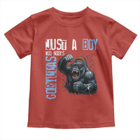 Just A Boy Who Loves Gorillas Toddler T Shirt Gorilla Lover Gift - Wonder Print Shop