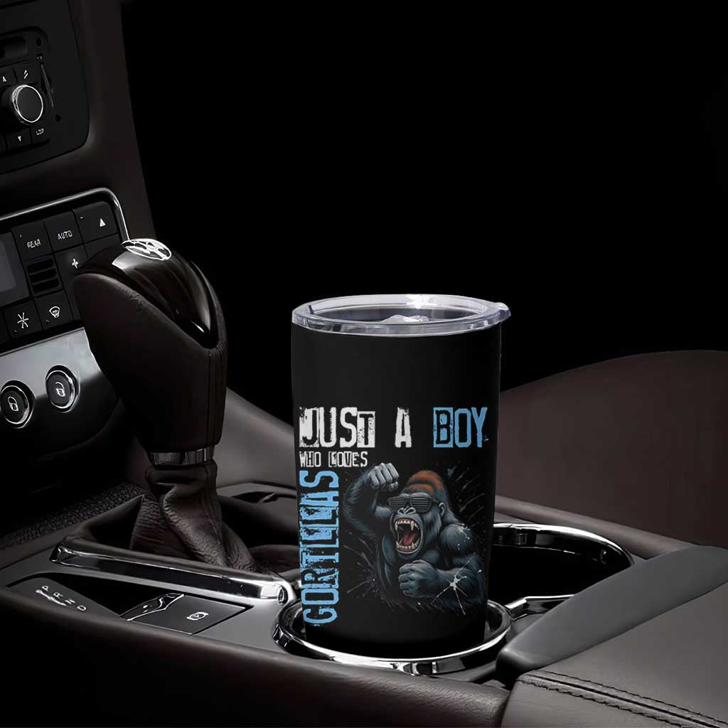 Just A Boy Who Loves Gorillas Tumbler Cup Gorilla Lover Gift