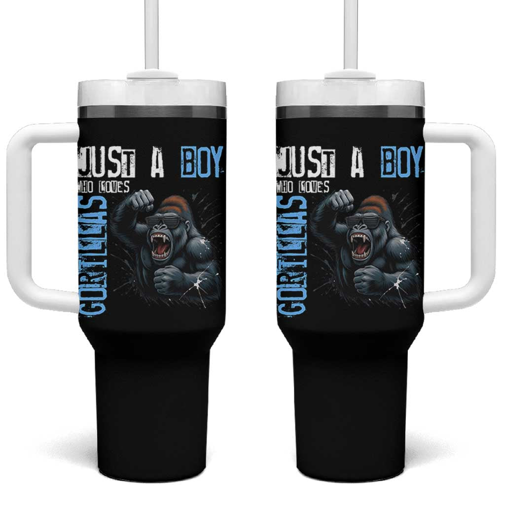 Just A Boy Who Loves Gorillas Tumbler With Handle Gorilla Lover Gift