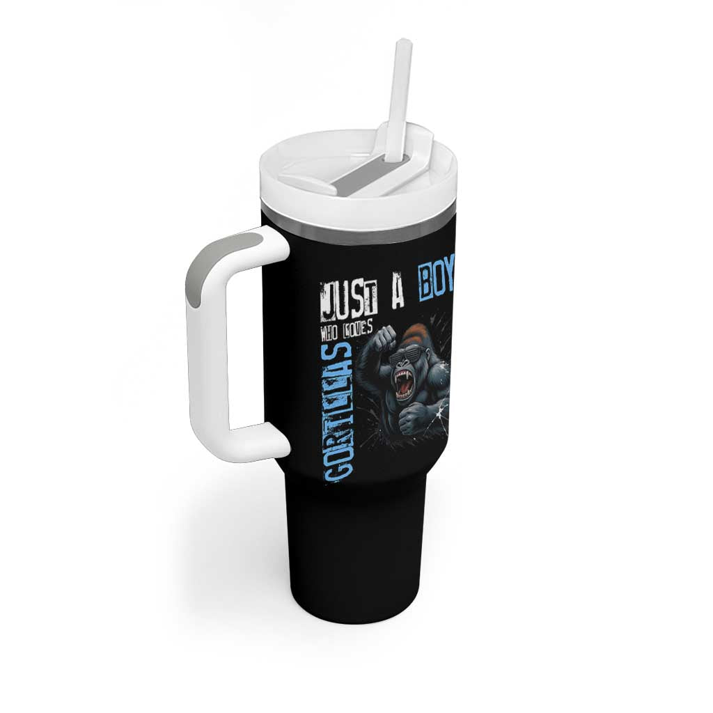 Just A Boy Who Loves Gorillas Tumbler With Handle Gorilla Lover Gift