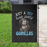 Funny Gorilla Lover Gift Garden Flag Just A Boy Who Loves Gorillas - Wonder Print Shop