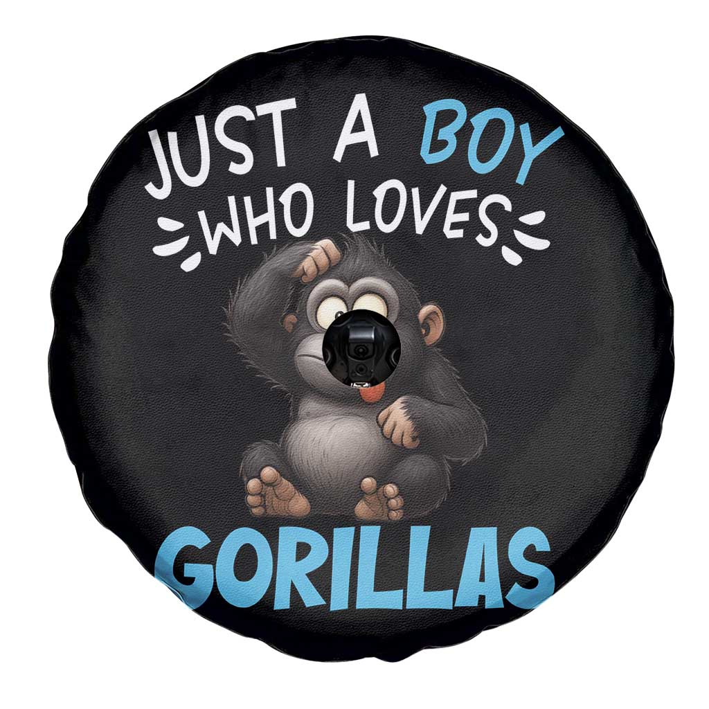 Funny Gorilla Lover Gift Spare Tire Cover Just A Boy Who Loves Gorillas - Wonder Print Shop