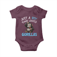 Funny Gorilla Lover Gift Baby Onesie Just A Boy Who Loves Gorillas - Wonder Print Shop