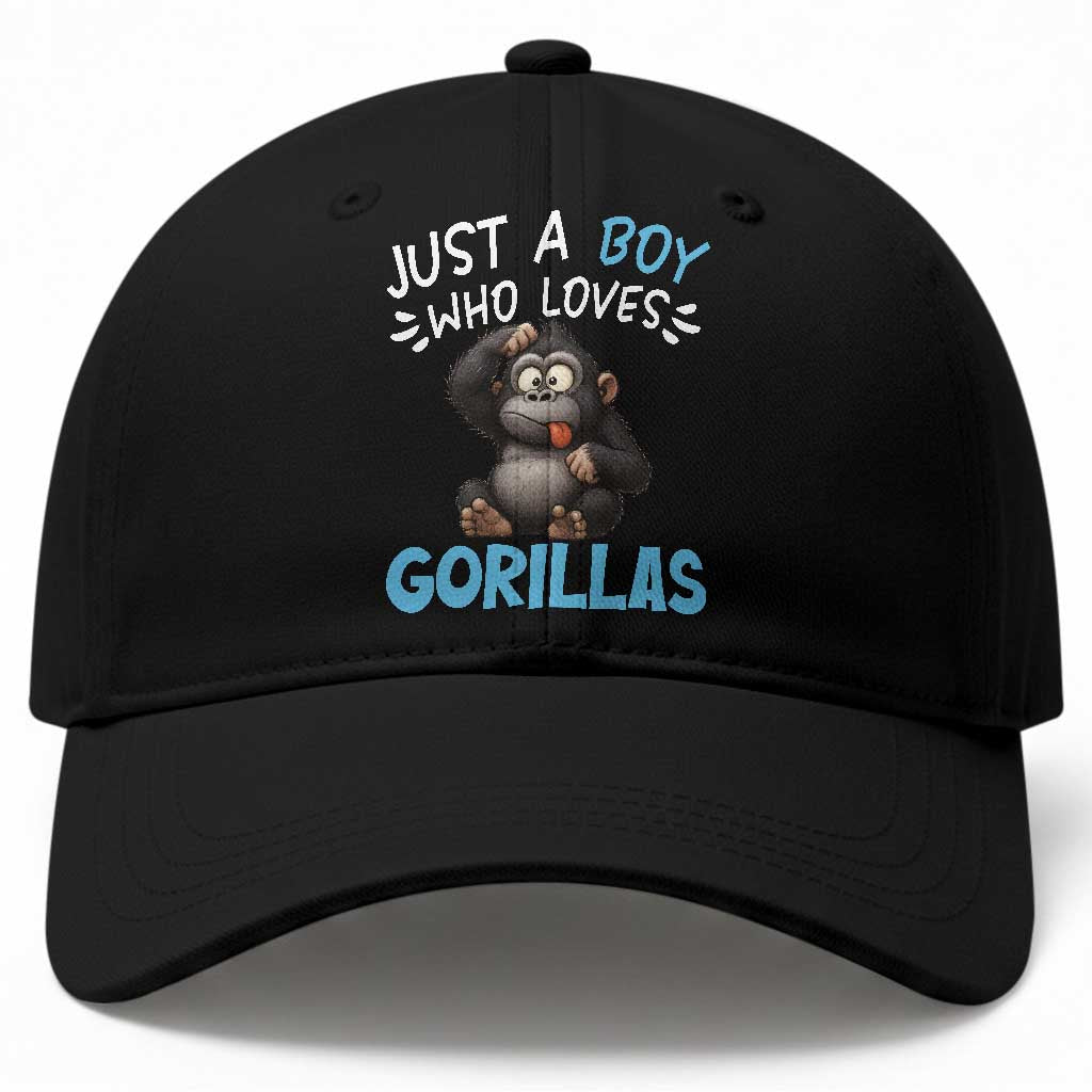 Funny Gorilla Lover Gift Baseball Cap Just A Boy Who Loves Gorillas