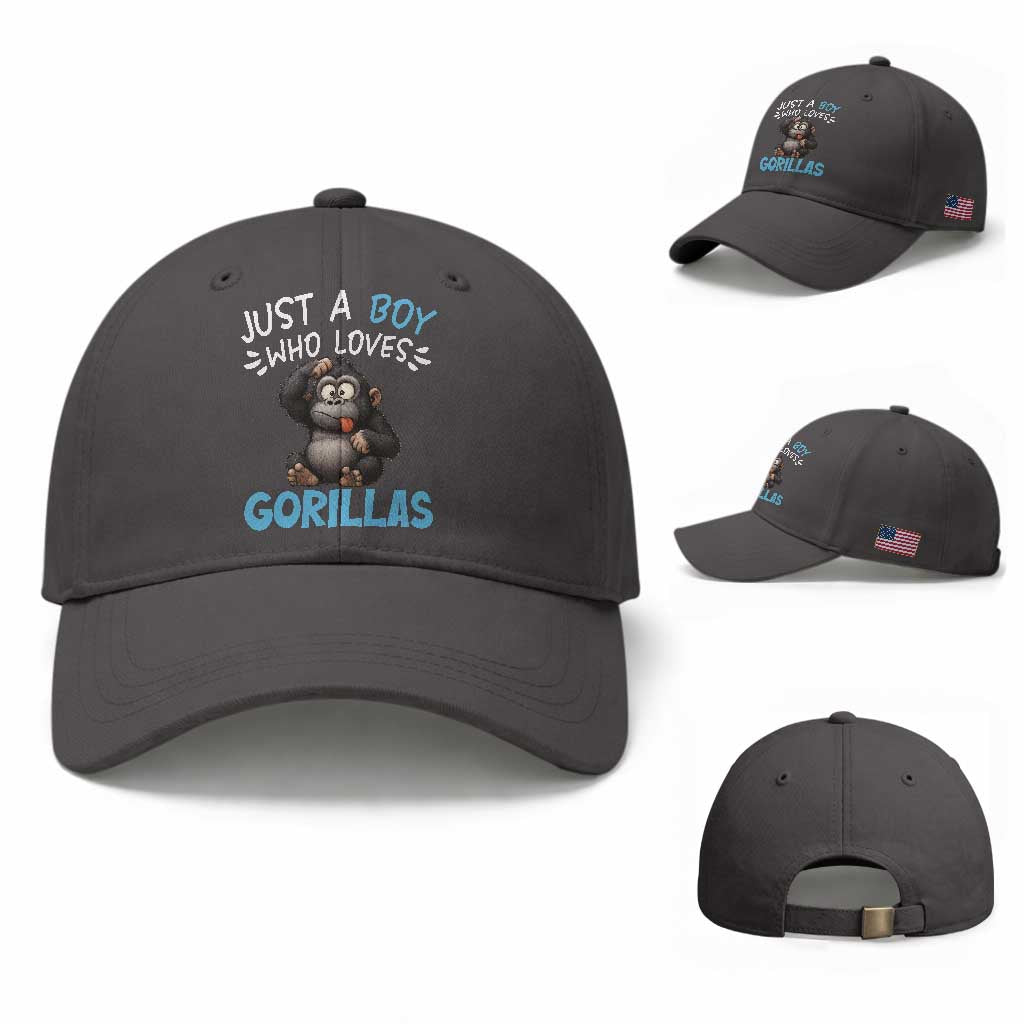 Funny Gorilla Lover Gift Baseball Cap Just A Boy Who Loves Gorillas