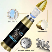 Funny Gorilla Lover Gift Bullet Tumbler Just A Boy Who Loves Gorillas