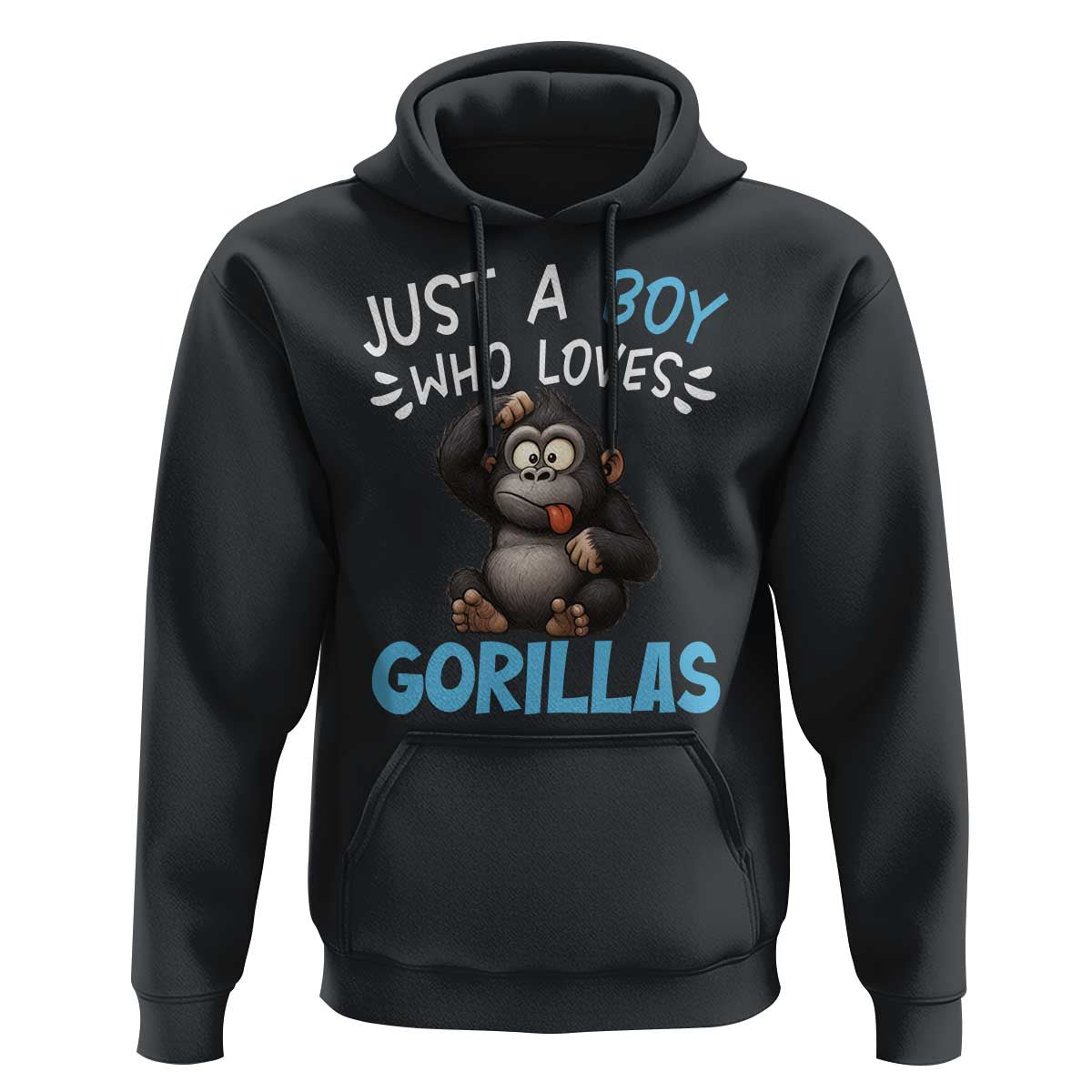 Funny Gorilla Lover Gift Hoodie Just A Boy Who Loves Gorillas - Wonder Print Shop