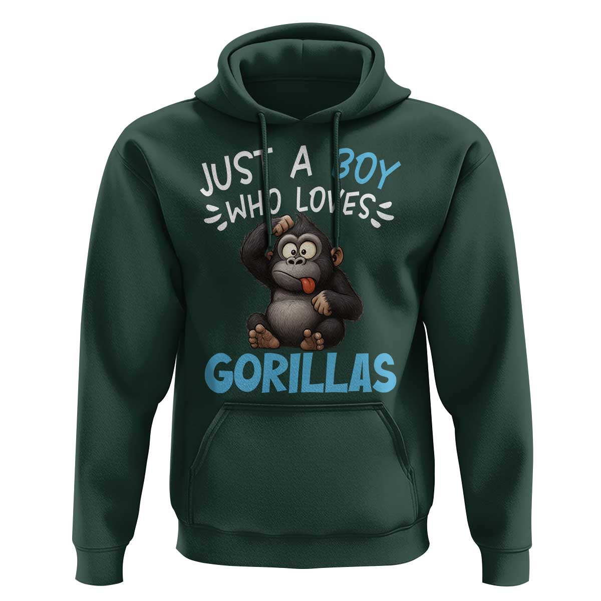 Funny Gorilla Lover Gift Hoodie Just A Boy Who Loves Gorillas - Wonder Print Shop