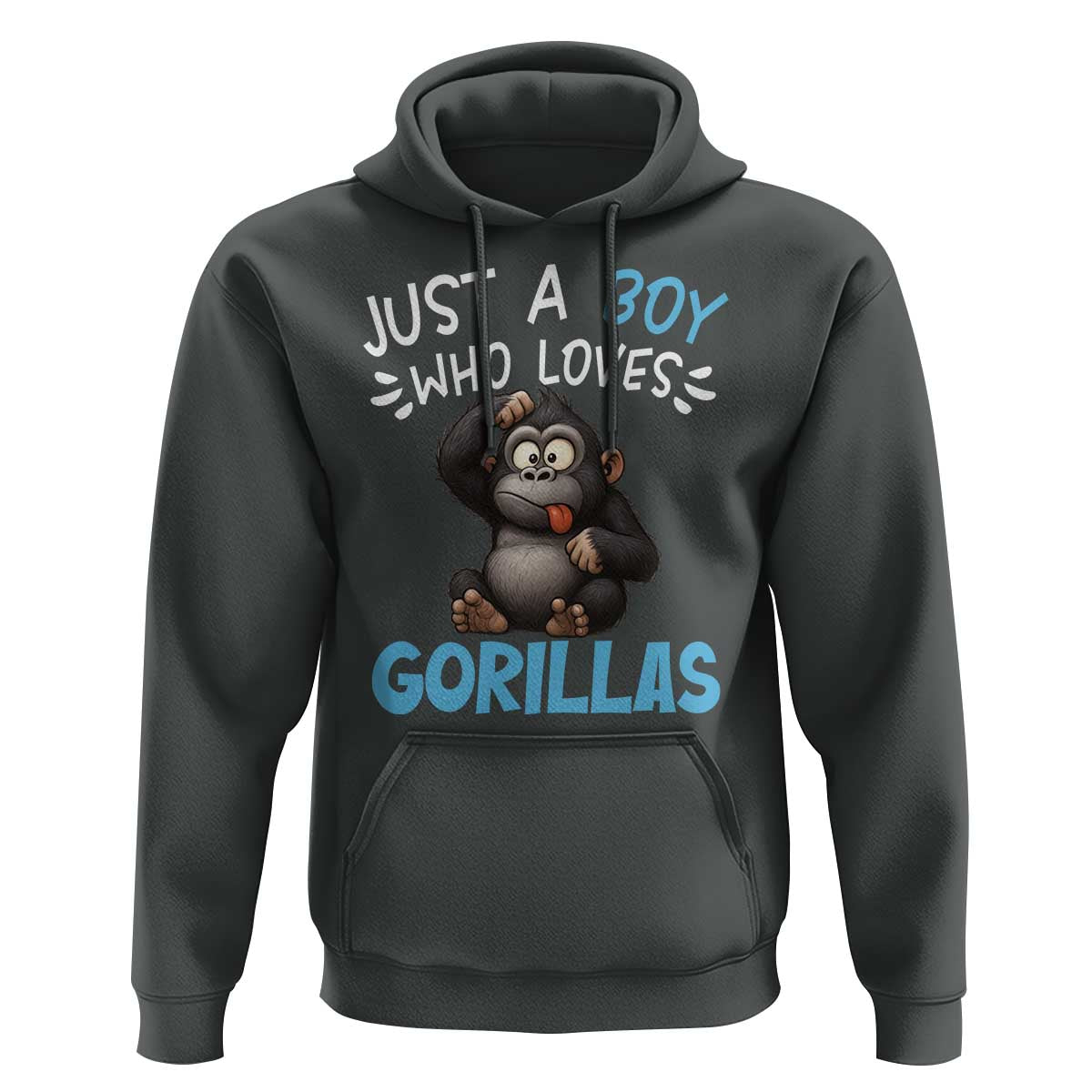 Funny Gorilla Lover Gift Hoodie Just A Boy Who Loves Gorillas - Wonder Print Shop