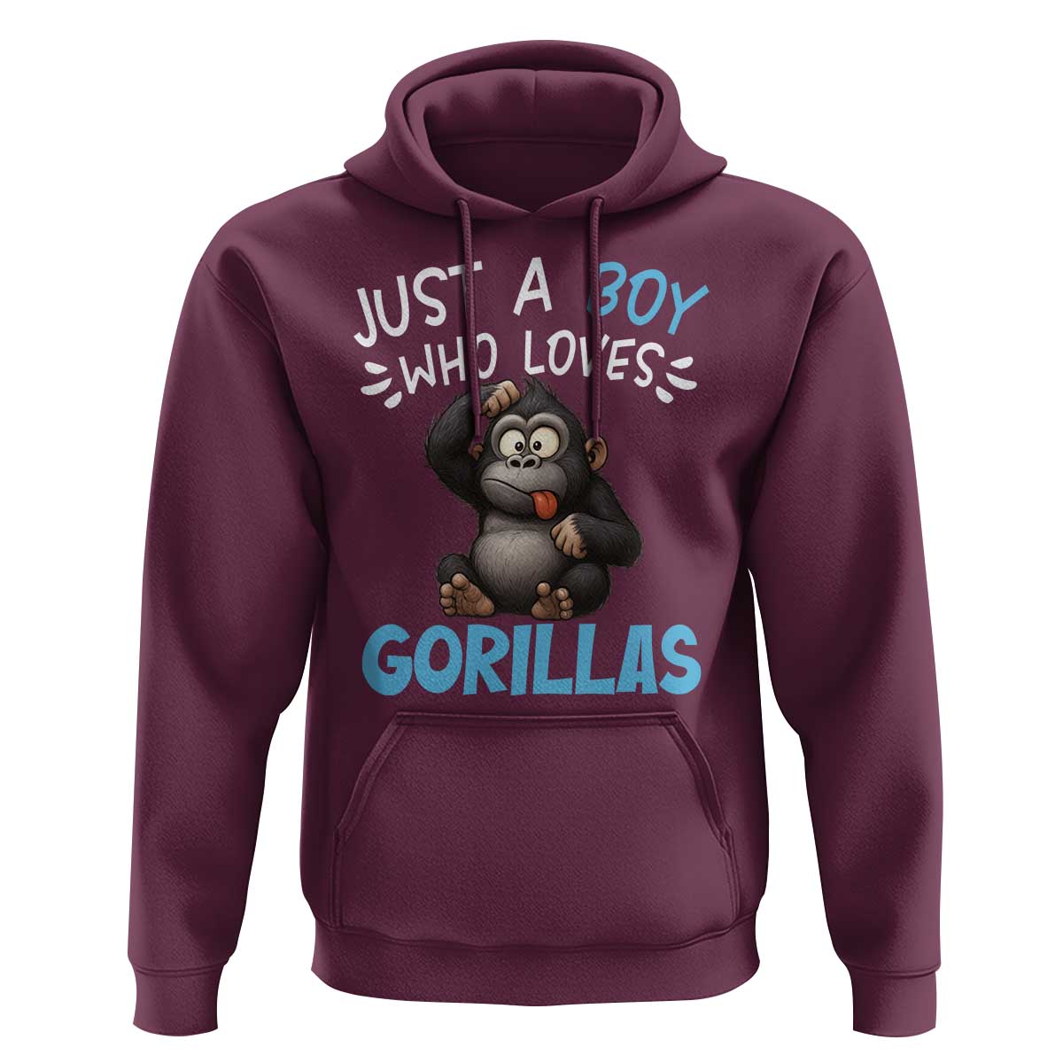 Funny Gorilla Lover Gift Hoodie Just A Boy Who Loves Gorillas - Wonder Print Shop