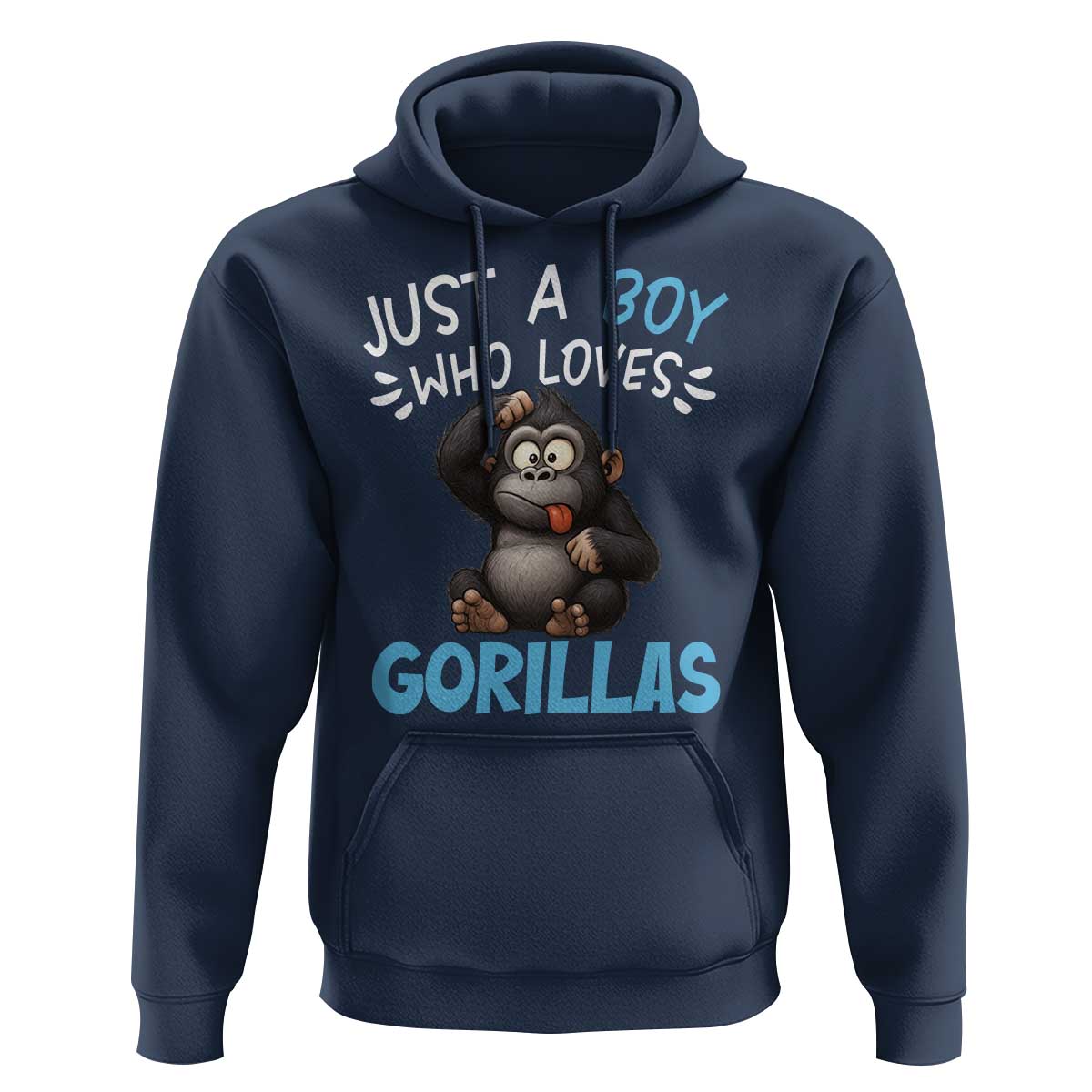 Funny Gorilla Lover Gift Hoodie Just A Boy Who Loves Gorillas - Wonder Print Shop