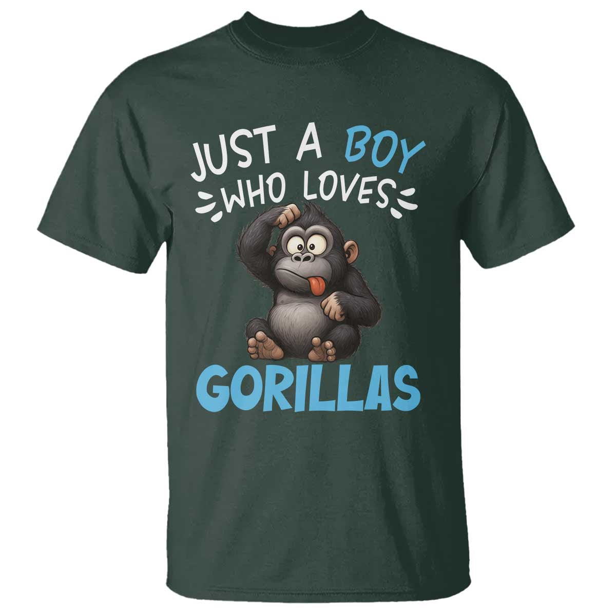 Funny Gorilla Lover Gift T Shirt Just A Boy Who Loves Gorillas - Wonder Print Shop