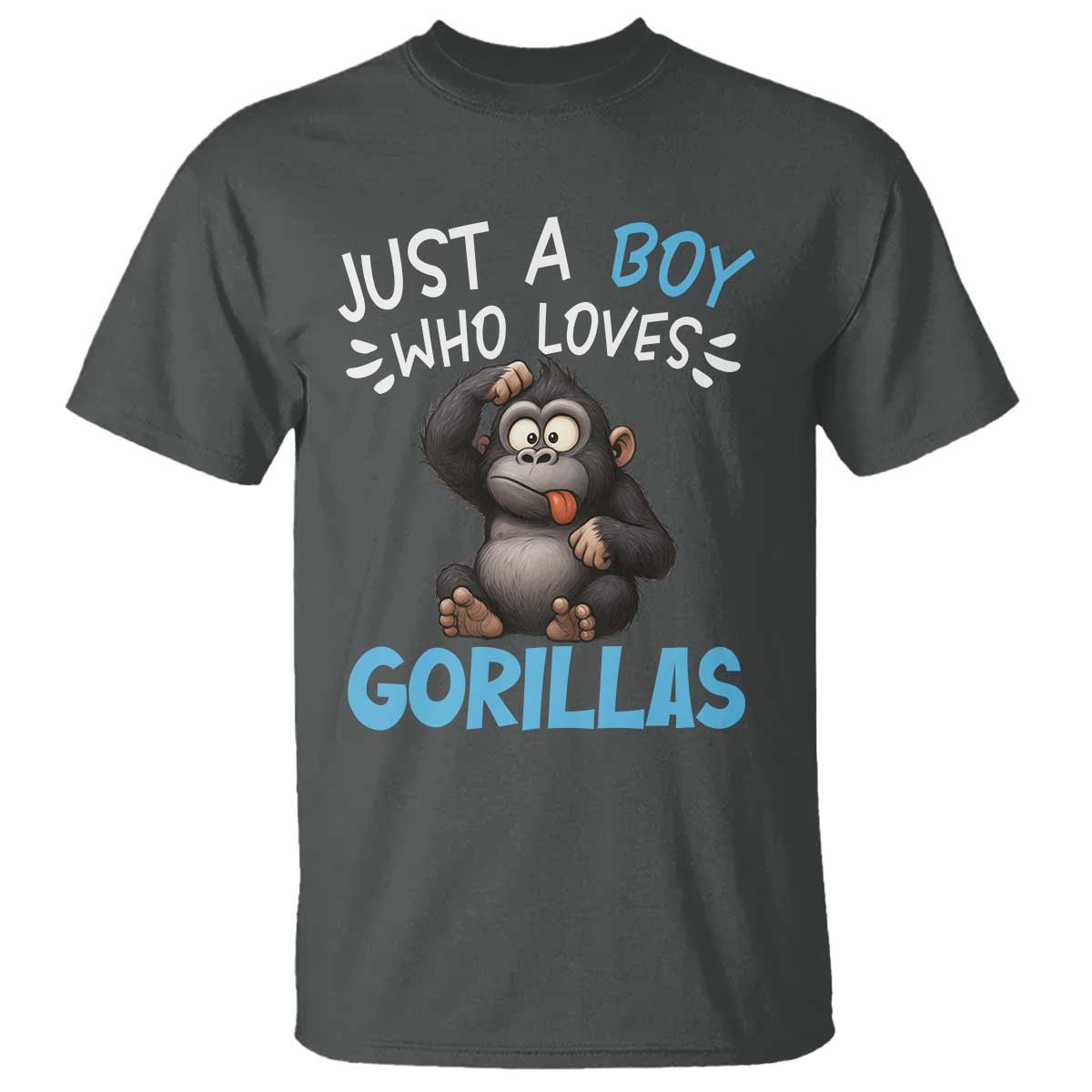 Funny Gorilla Lover Gift T Shirt Just A Boy Who Loves Gorillas - Wonder Print Shop