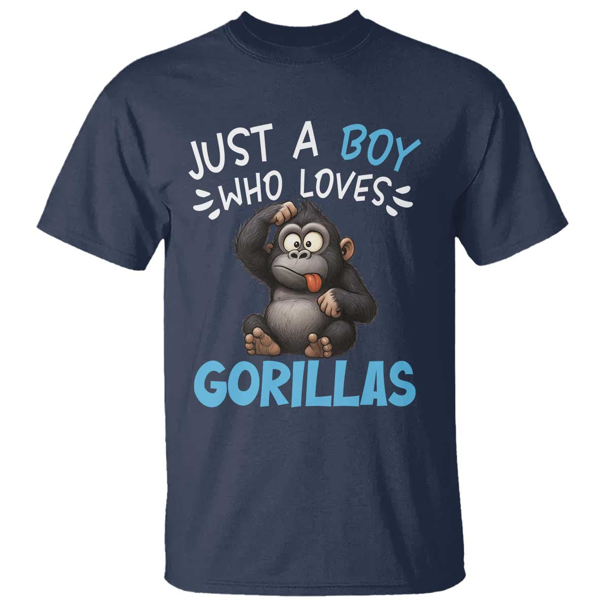 Funny Gorilla Lover Gift T Shirt Just A Boy Who Loves Gorillas - Wonder Print Shop
