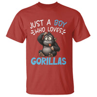 Funny Gorilla Lover Gift T Shirt Just A Boy Who Loves Gorillas - Wonder Print Shop