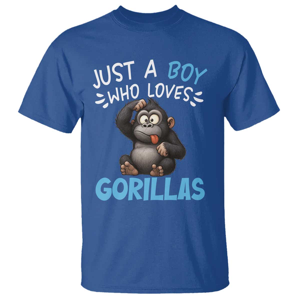 Funny Gorilla Lover Gift T Shirt Just A Boy Who Loves Gorillas - Wonder Print Shop