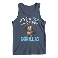 Funny Gorilla Lover Gift Tank Top Just A Boy Who Loves Gorillas - Wonder Print Shop