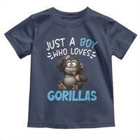 Funny Gorilla Lover Gift Toddler T Shirt Just A Boy Who Loves Gorillas - Wonder Print Shop