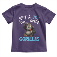 Funny Gorilla Lover Gift Toddler T Shirt Just A Boy Who Loves Gorillas - Wonder Print Shop