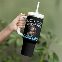 Funny Gorilla Lover Gift Tumbler With Handle Just A Boy Who Loves Gorillas