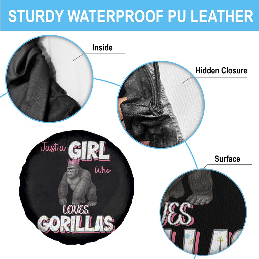 Gorilla Lover Gift Spare Tire Cover Just A Girl Who Loves Gorillas - Wonder Print Shop