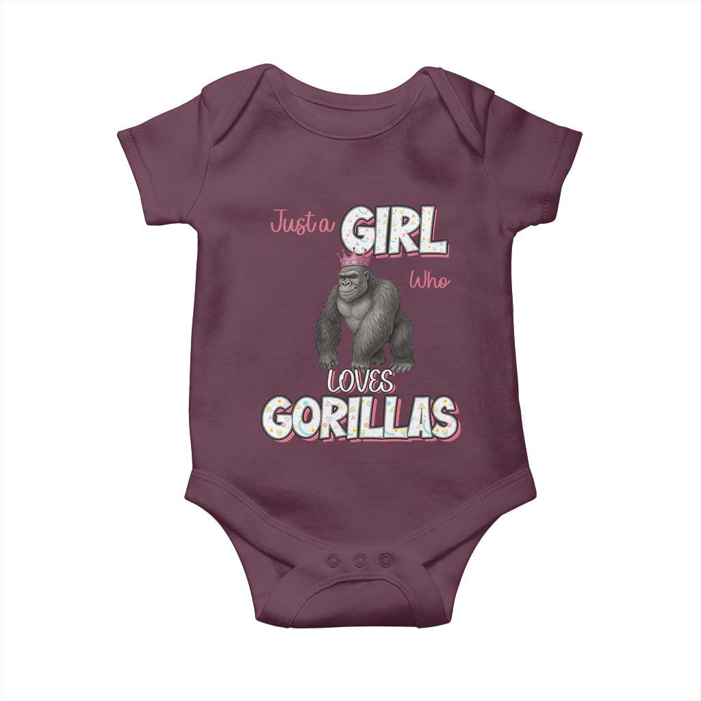 Gorilla Lover Gift Baby Onesie Just A Girl Who Loves Gorillas - Wonder Print Shop