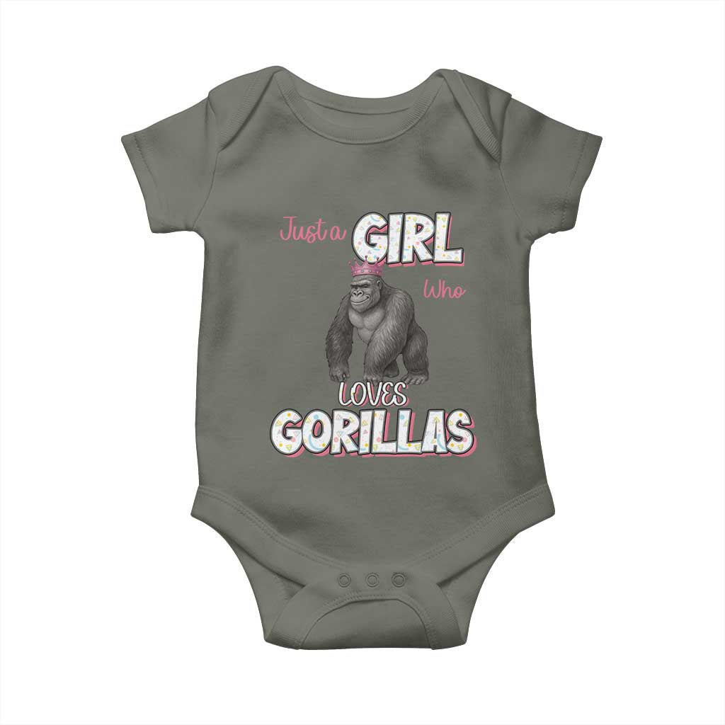 Gorilla Lover Gift Baby Onesie Just A Girl Who Loves Gorillas - Wonder Print Shop