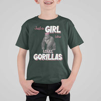 Gorilla Lover Gift T Shirt For Kid Just A Girl Who Loves Gorillas - Wonder Print Shop