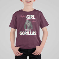 Gorilla Lover Gift T Shirt For Kid Just A Girl Who Loves Gorillas - Wonder Print Shop