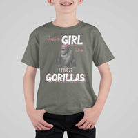 Gorilla Lover Gift T Shirt For Kid Just A Girl Who Loves Gorillas - Wonder Print Shop