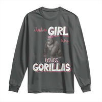 Gorilla Lover Gift Long Sleeve Shirt Just A Girl Who Loves Gorillas - Wonder Print Shop