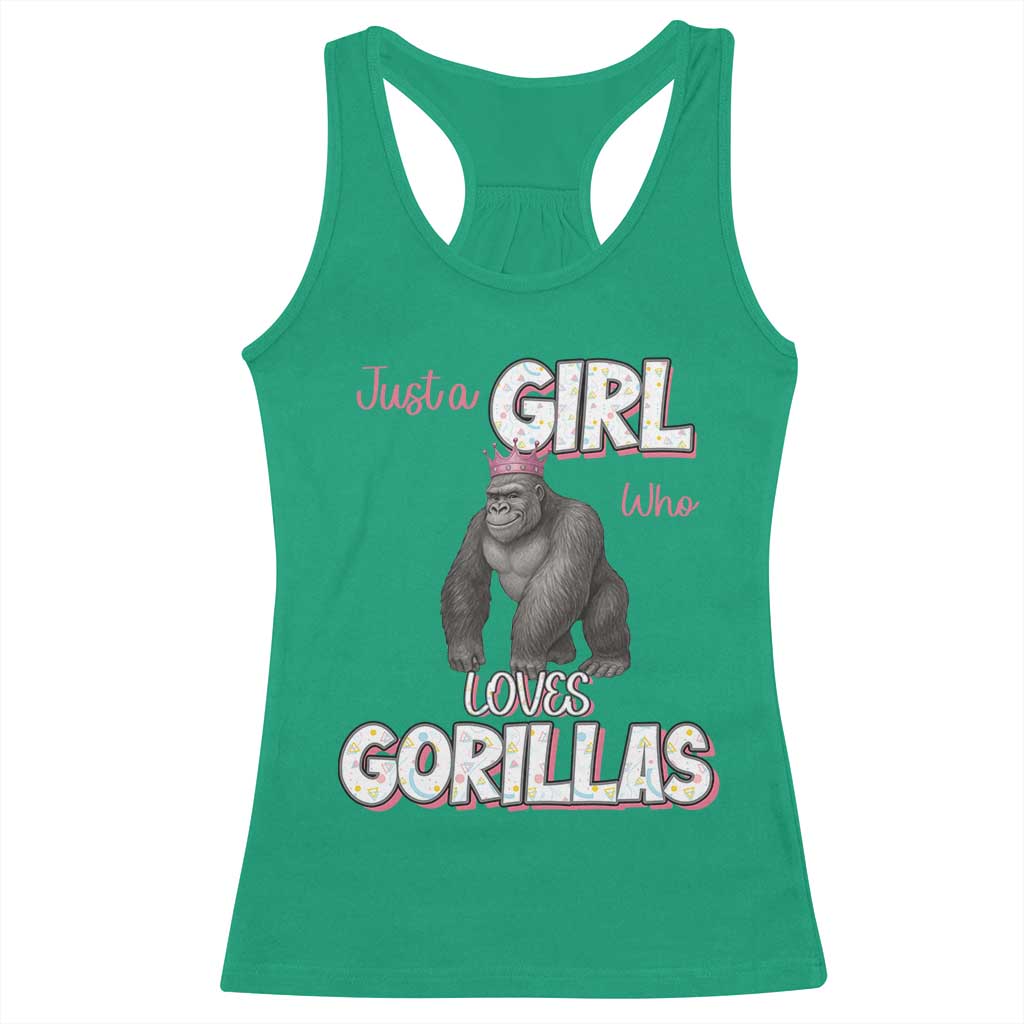 Gorilla Lover Gift Racerback Tank Top Just A Girl Who Loves Gorillas - Wonder Print Shop