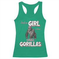 Gorilla Lover Gift Racerback Tank Top Just A Girl Who Loves Gorillas - Wonder Print Shop