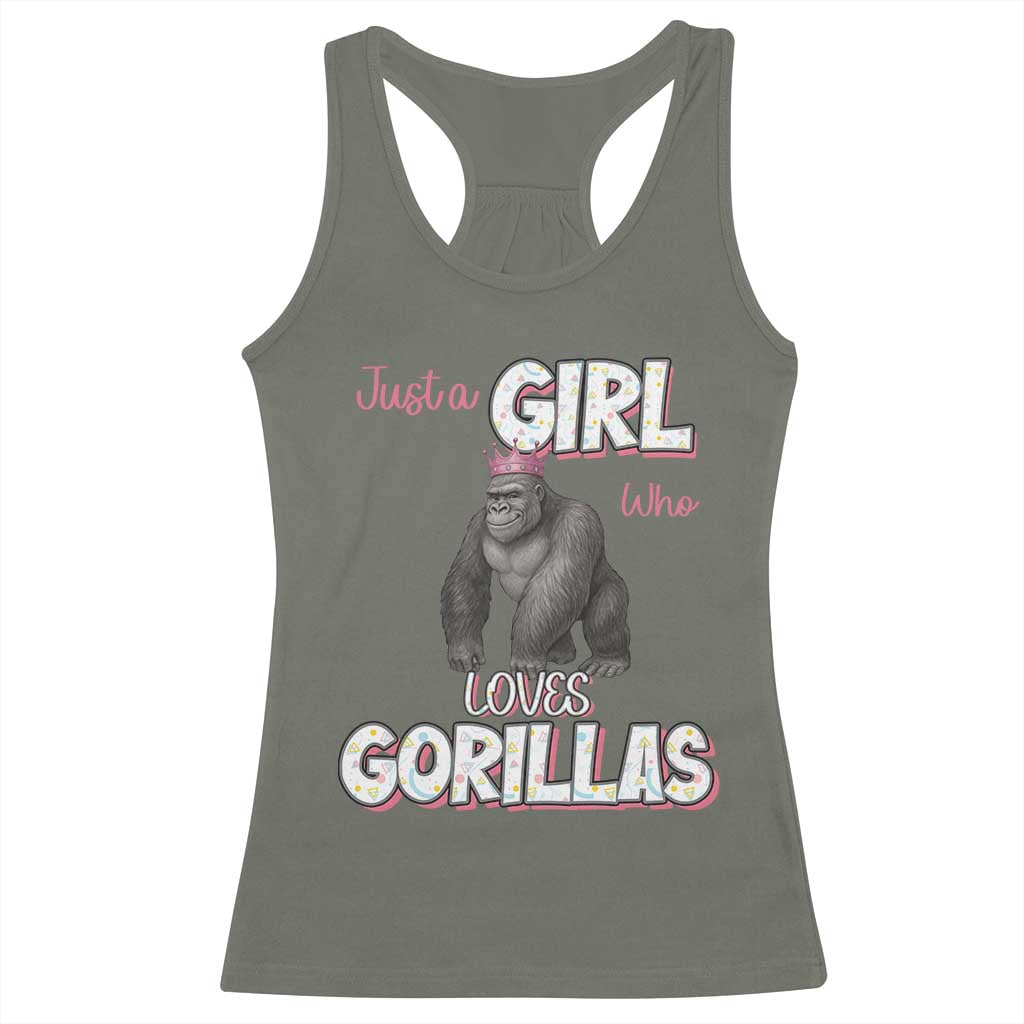 Gorilla Lover Gift Racerback Tank Top Just A Girl Who Loves Gorillas - Wonder Print Shop
