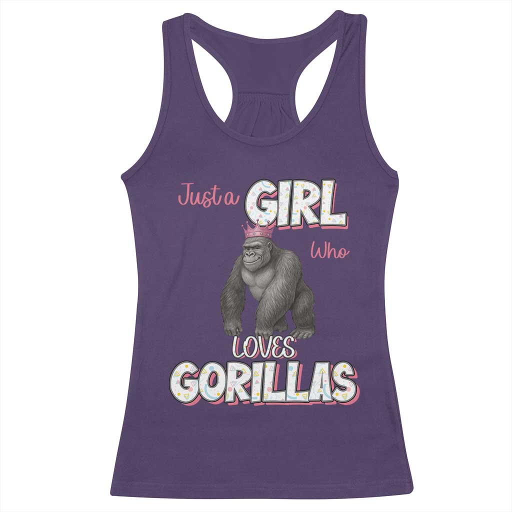 Gorilla Lover Gift Racerback Tank Top Just A Girl Who Loves Gorillas - Wonder Print Shop