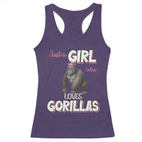Gorilla Lover Gift Racerback Tank Top Just A Girl Who Loves Gorillas - Wonder Print Shop