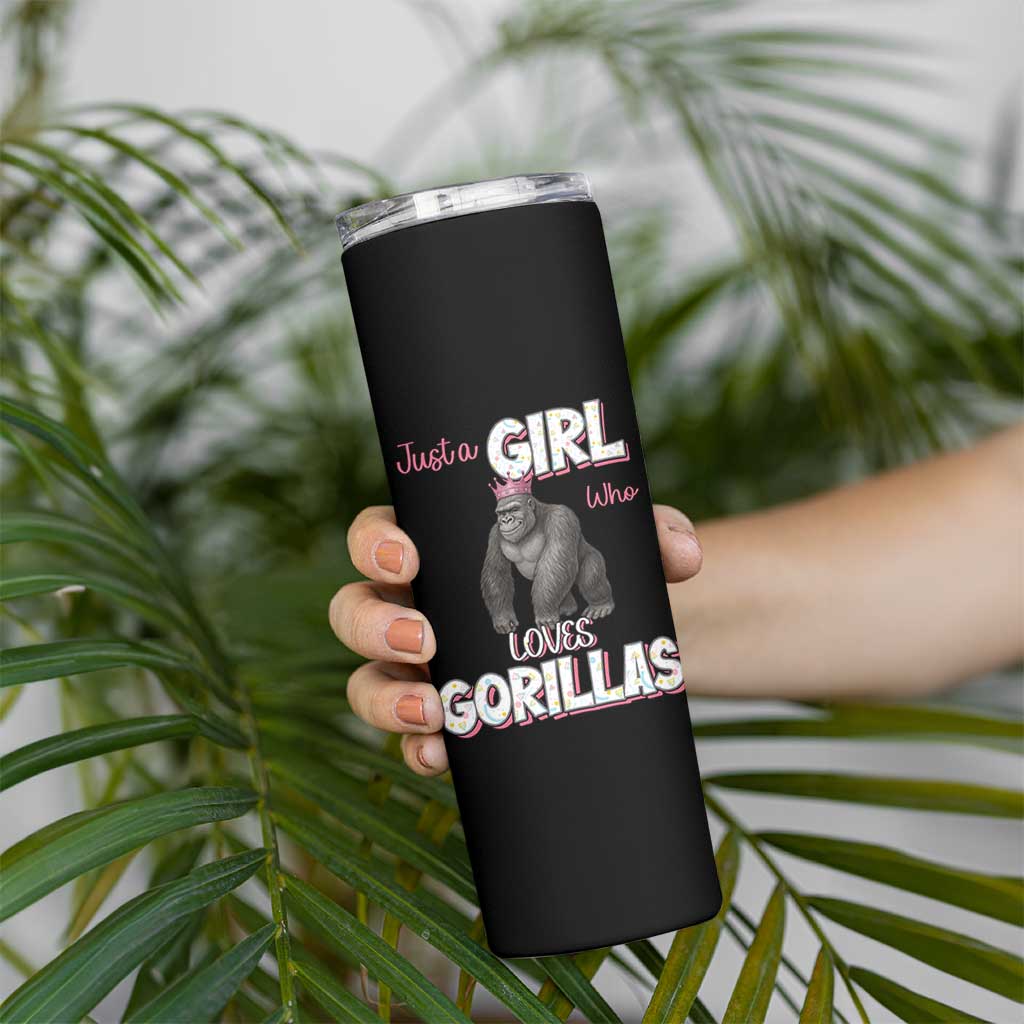 Gorilla Lover Gift Skinny Tumbler Just A Girl Who Loves Gorillas
