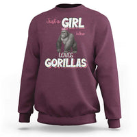 Gorilla Lover Gift Sweatshirt Just A Girl Who Loves Gorillas - Wonder Print Shop