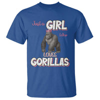 Gorilla Lover Gift T Shirt Just A Girl Who Loves Gorillas - Wonder Print Shop